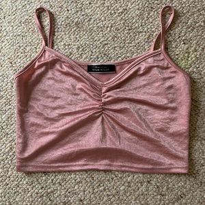 Pink Satin Tank Top